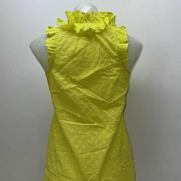 🔥 J.Crew neon yellow blouse top tank Sz XSmall New - Picture 3 of 5